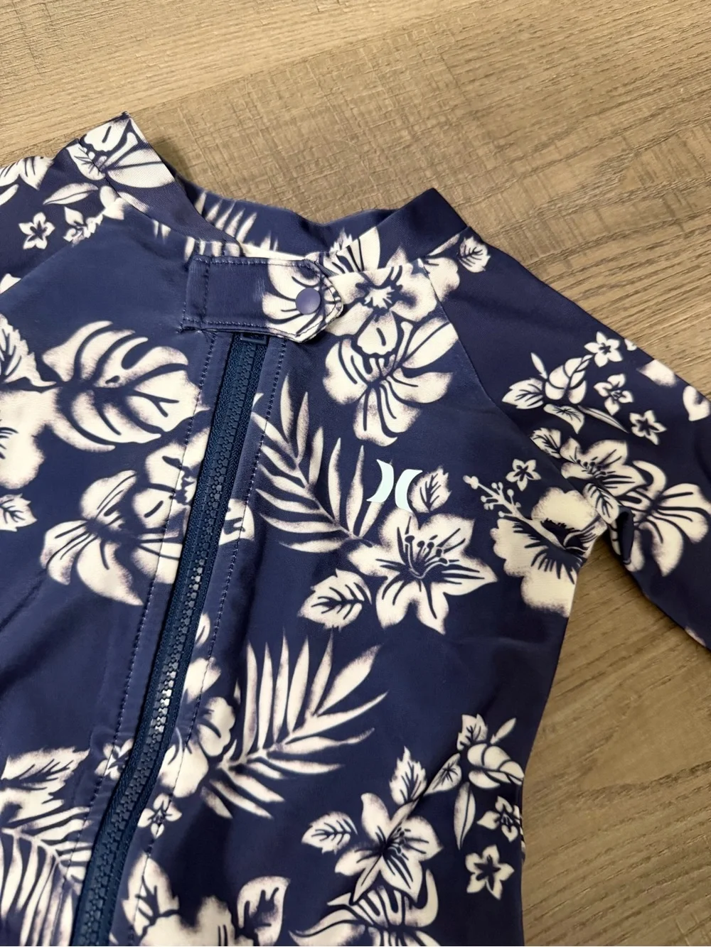 Baby Hurley Navy Blue Floral Rash Guard Swimsuit
